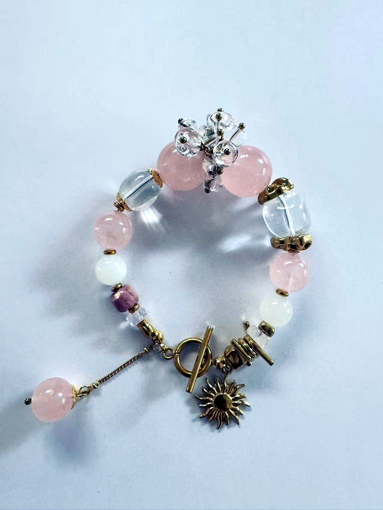 Rose quartz crystal bracelet